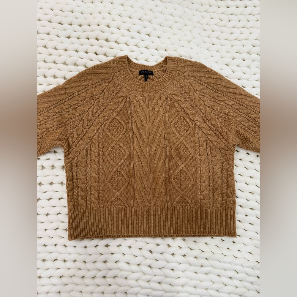 rag & bone Cable Knit Brown Sweater